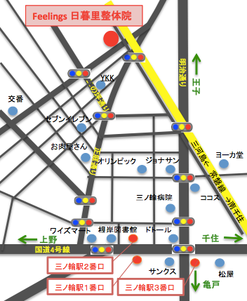 三ノ輪駅からの地図